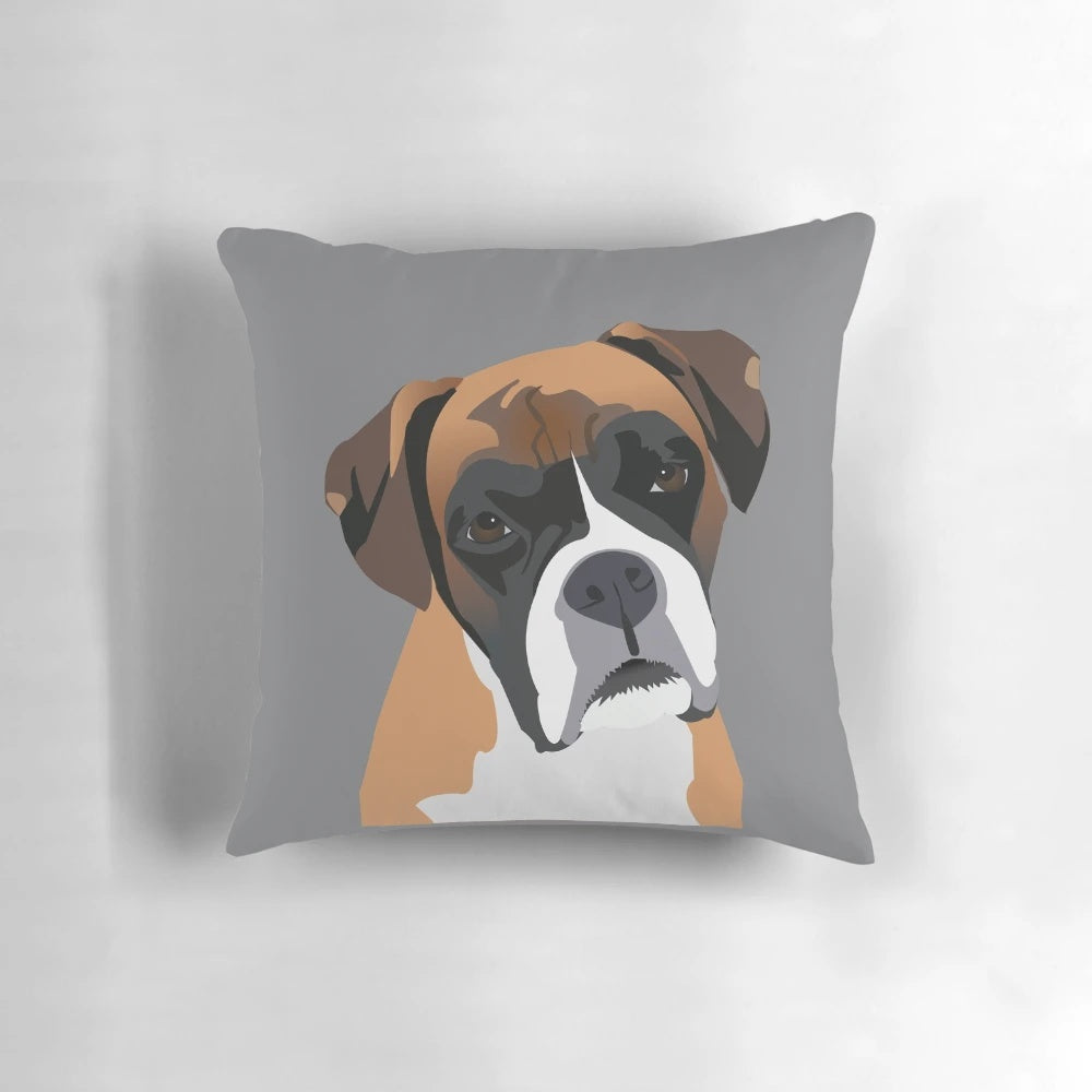 Soft and comfortable boxer dog-themed pillow