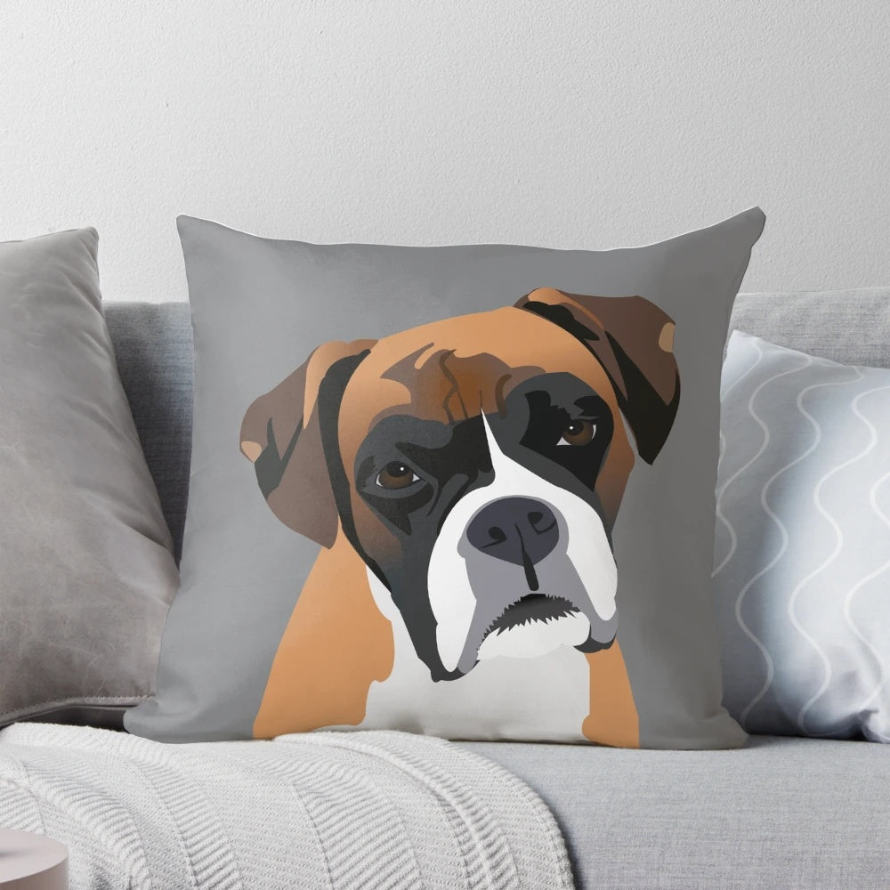 Soft and comfortable boxer dog-themed pillow