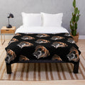 Boxer dog plush blanket with a classically turned face