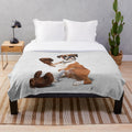 Boxer dog themed plush blanket