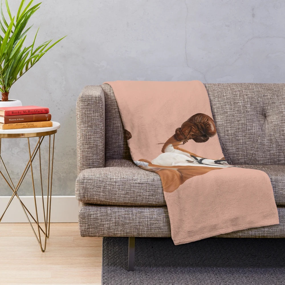 Boxer plush blanket featuring a soft, comfortable design for pet owners