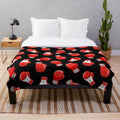 Red boxing gloves plush blanket with a little arrow design