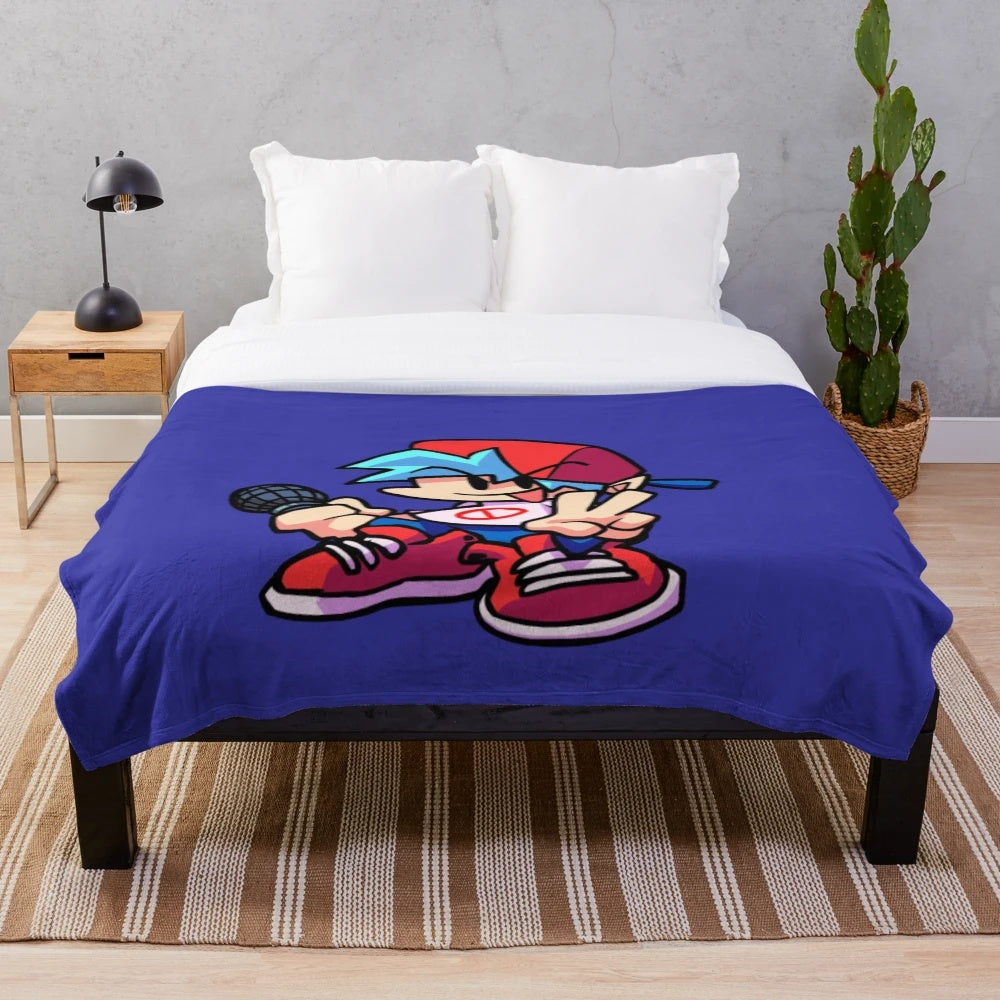 Boyfriend plush blanket from the popular game Friday Night Funkin