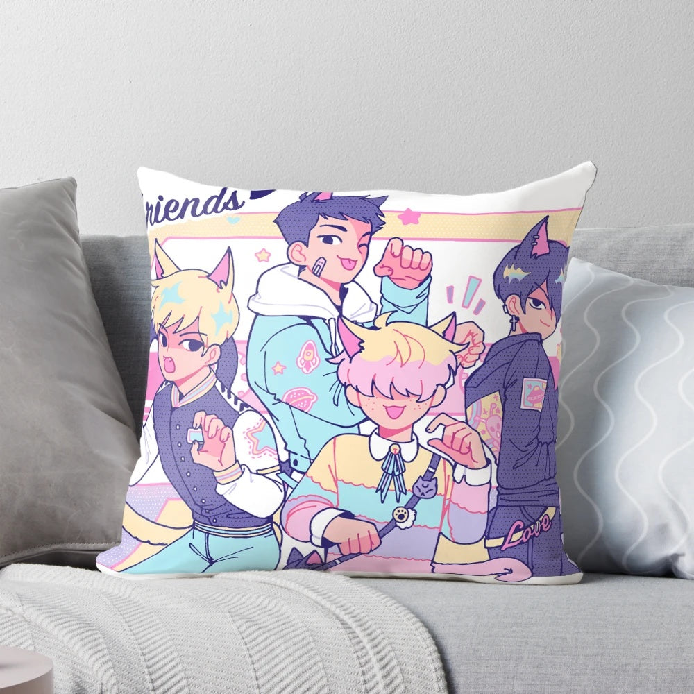 Soft and plush Boyfriends Neko Pillow featuring adorable anime-inspired boyfriend characters