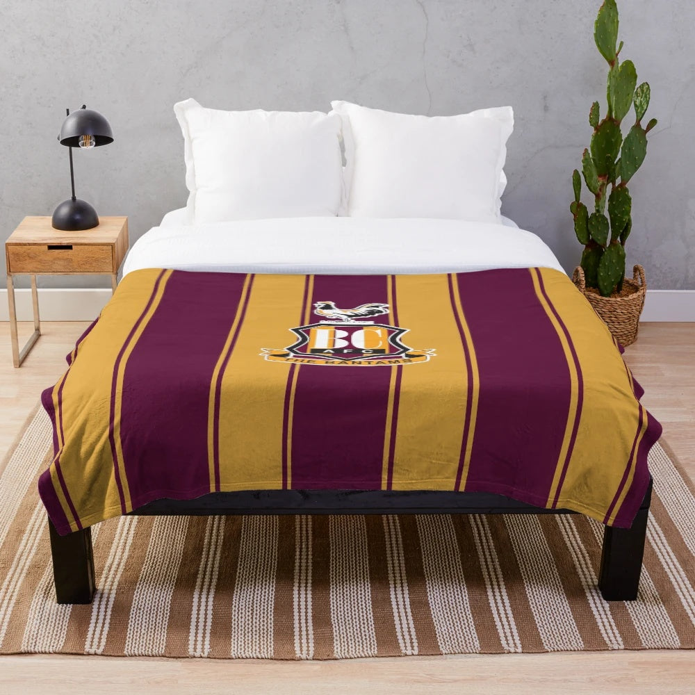 Bradford City AFC inspired orange and red plush blanket