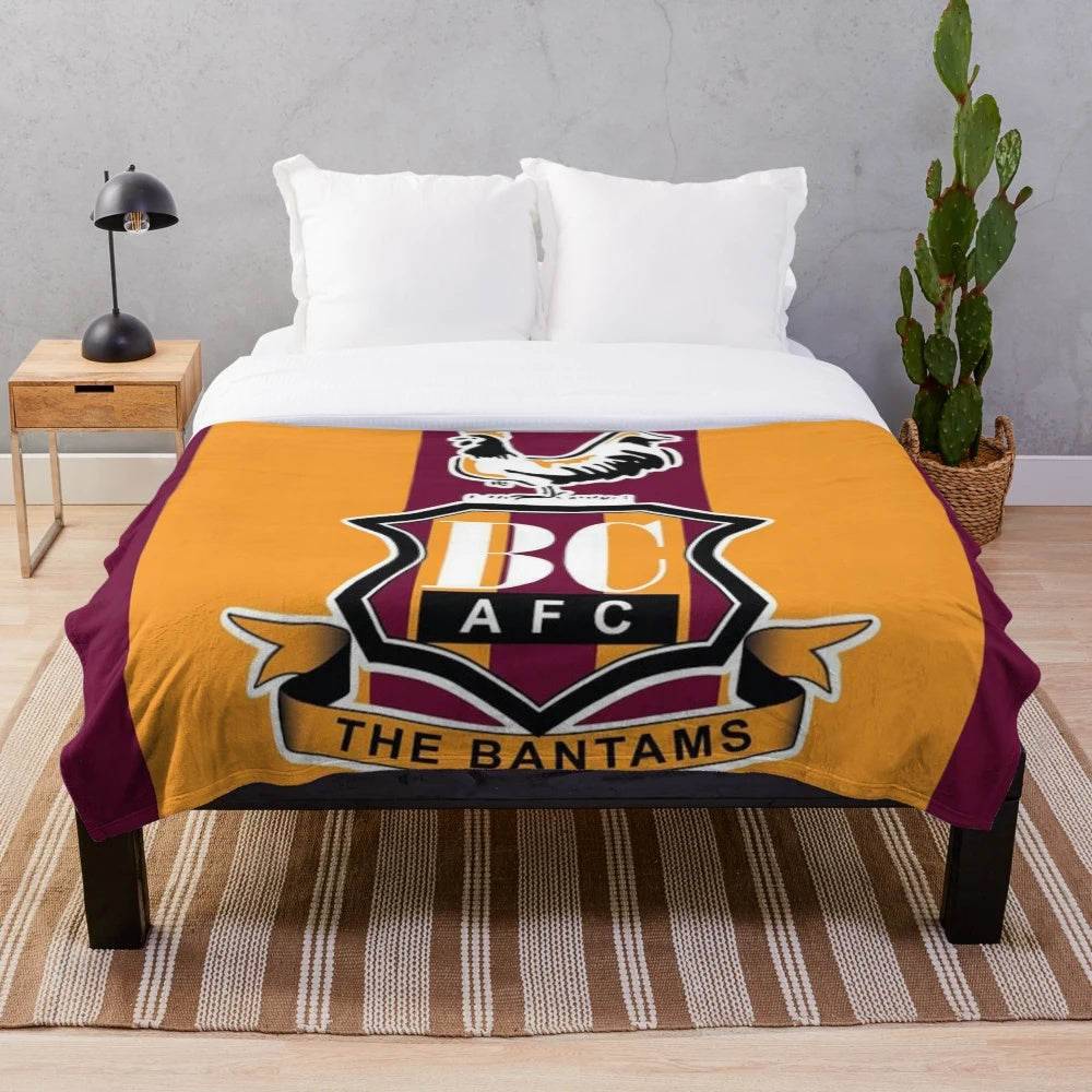 Bradford City FC Poster Plush Blanket with West Yorkshire and England Football Imagery