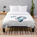 Soft and comfortable brain puzzle themed plush blanket for home decoration
