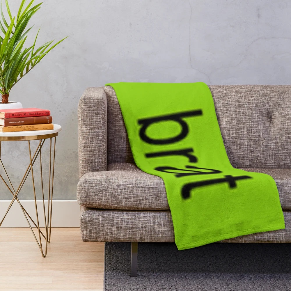 Brat-themed plush blanket with soft and comfortable design