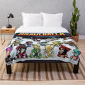 Brawlhalla-inspired plush blanket featuring game characters