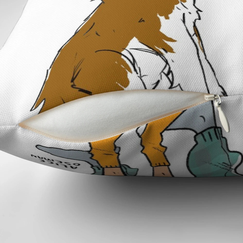 Soft, plush pillow with a breakfast-themed design, perfect for fans of the "Heartstopper" series by Alice Oseman.