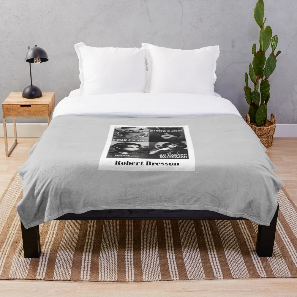 Bresson Plush Blanket featuring iconic French filmmaker Robert Bresson