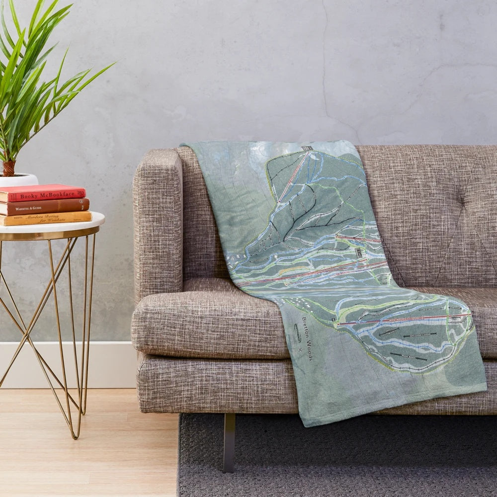 Plush blanket featuring Bretton Woods ski resort trail map