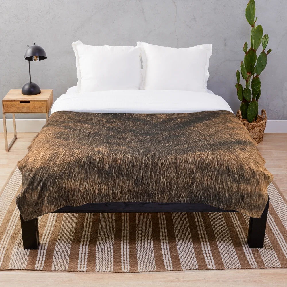 Brindle animal print plush blanket for dogs and pets