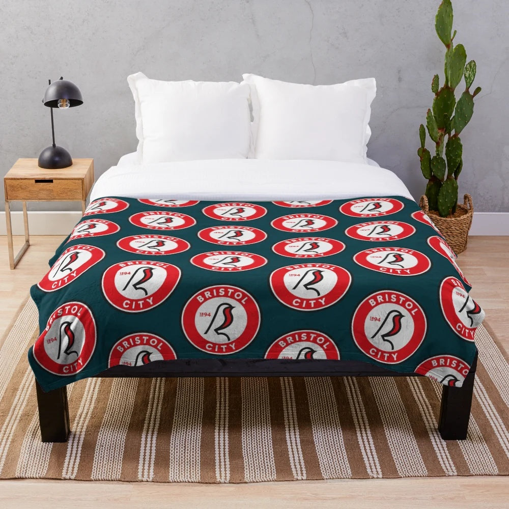 Plush blanket featuring the Bristol City Football Club logo