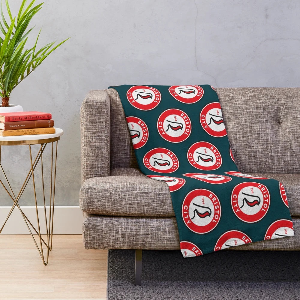 Plush blanket featuring the Bristol City Football Club logo