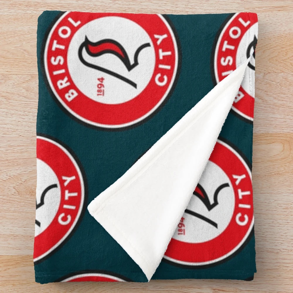 Plush blanket featuring the Bristol City Football Club logo