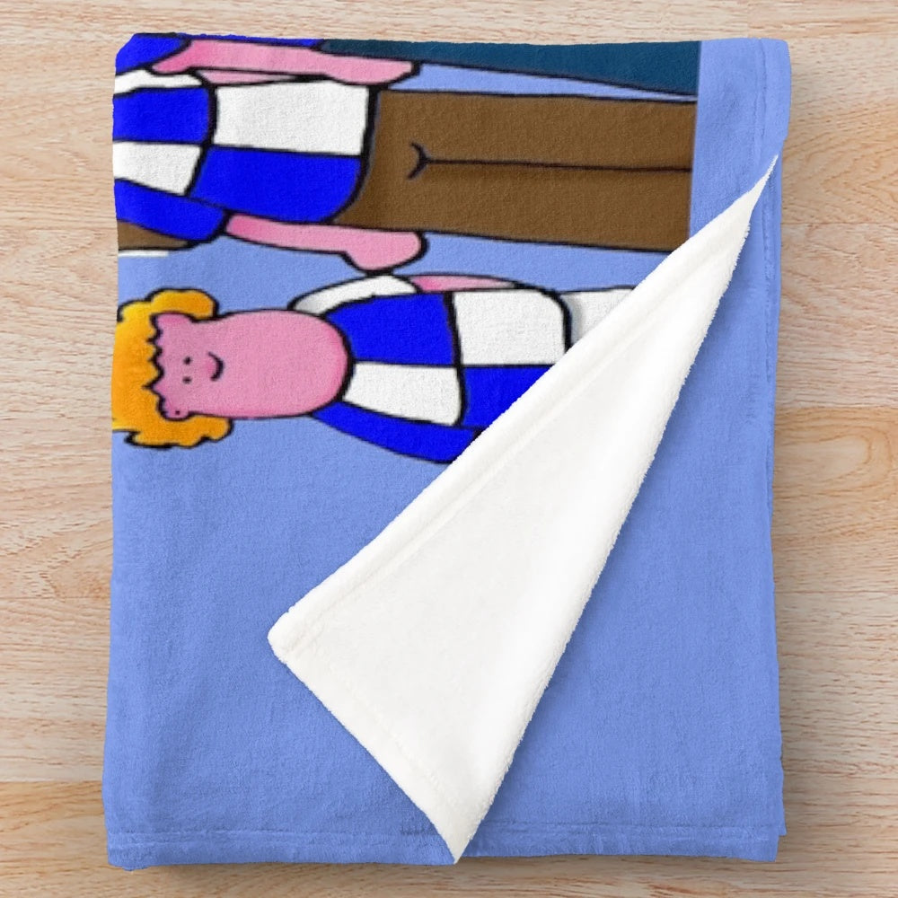Bristol Rovers plush blanket with team logo and cartoon design