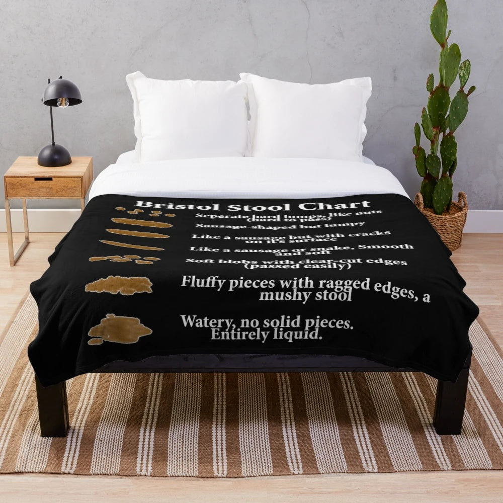 Soft and plush Bristol stool chart blanket