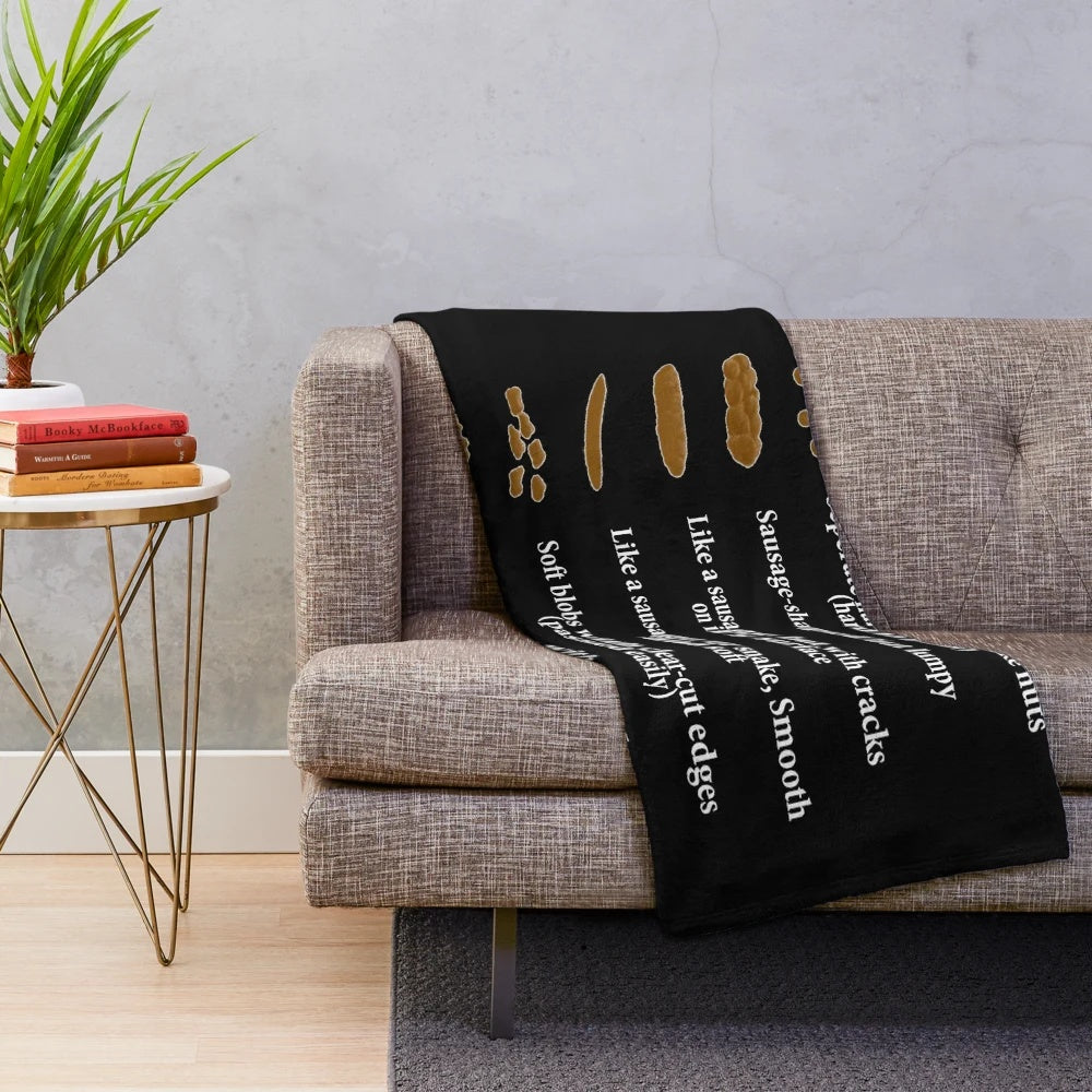 Soft and plush Bristol stool chart blanket