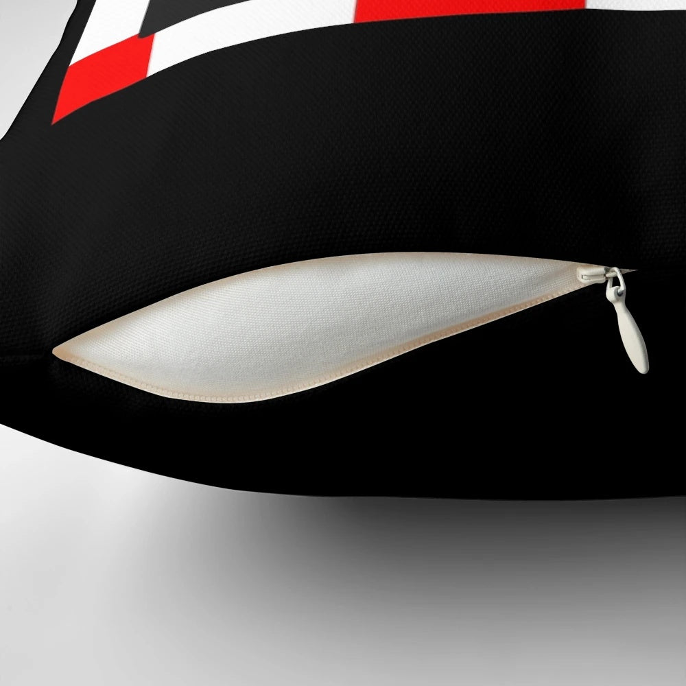 Plush pillow with an illustration of a British railway level crossing light, perfect for train lovers.