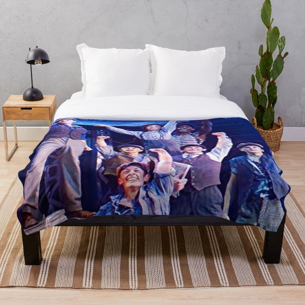Plush blanket inspired by Broadway musicals