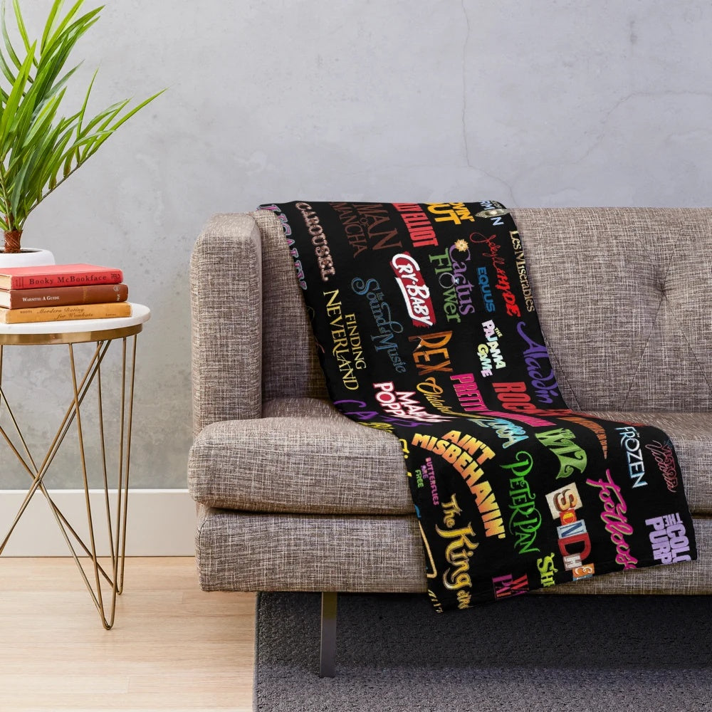 Broadway musicals-themed plush blanket