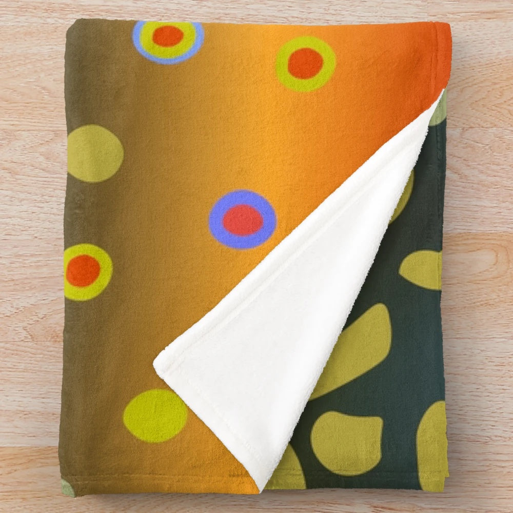 Brook trout inspired plush blanket with speckled pattern