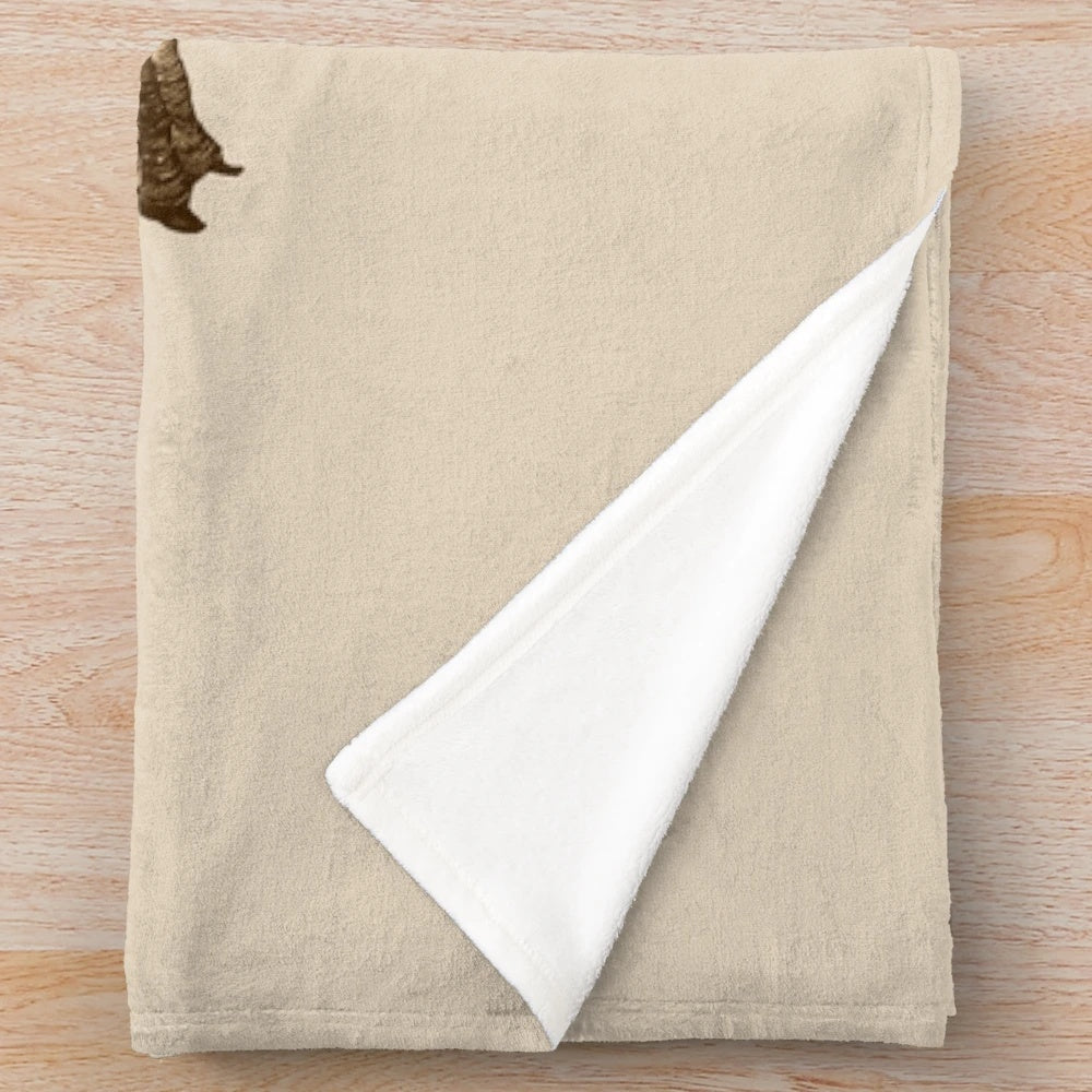 Brown and beige plush blanket depicting a majestic griffin, a legendary mythical creature