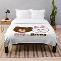 Brown and cony plush blanket with cute animal design