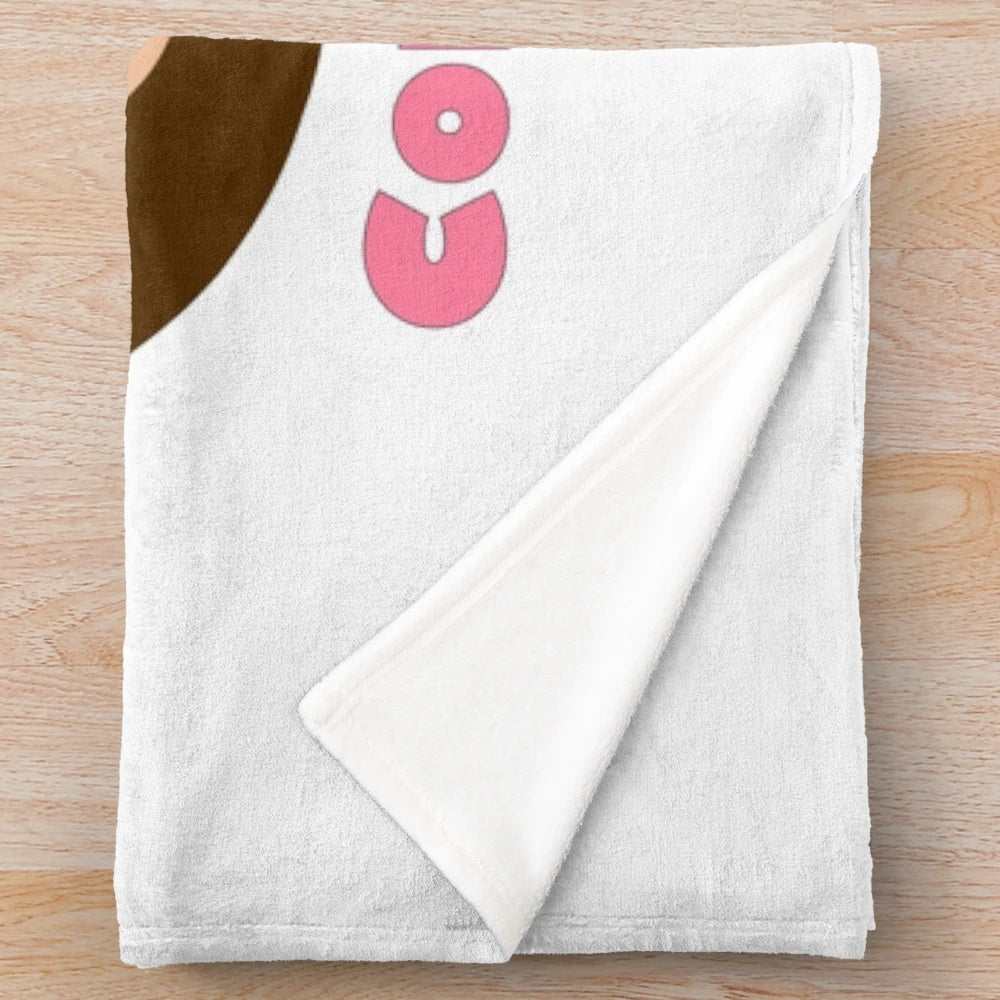 Brown and cony plush blanket with cute animal design