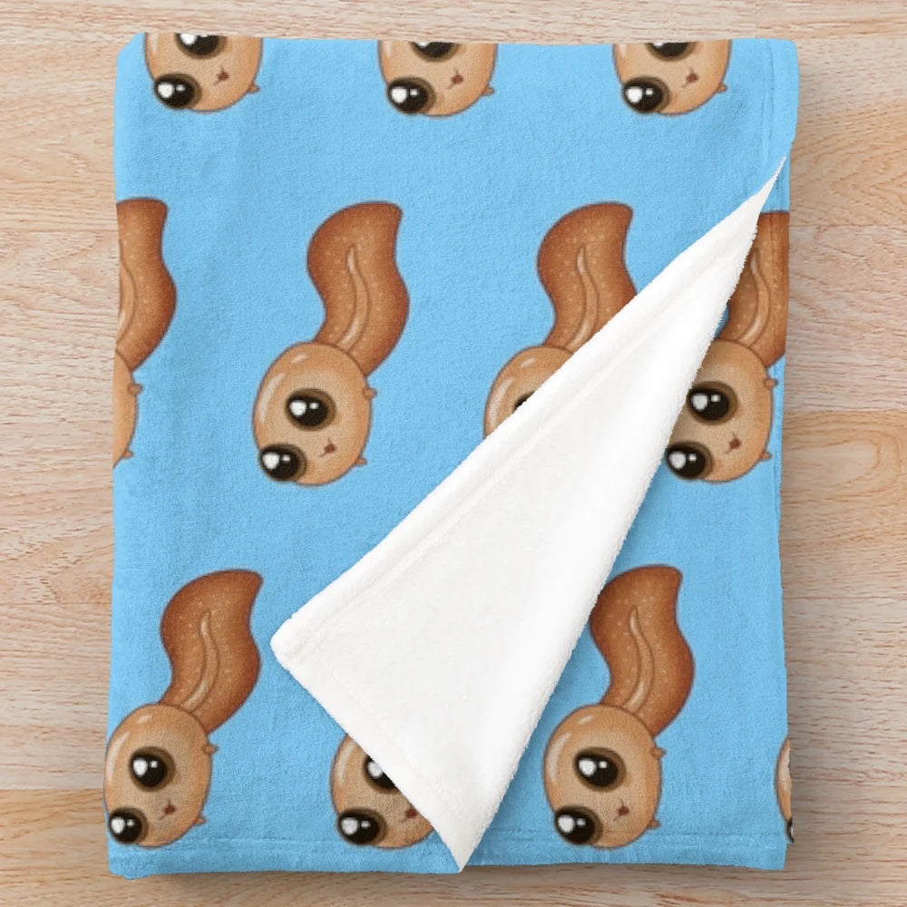Brown tadpole plush blanket
