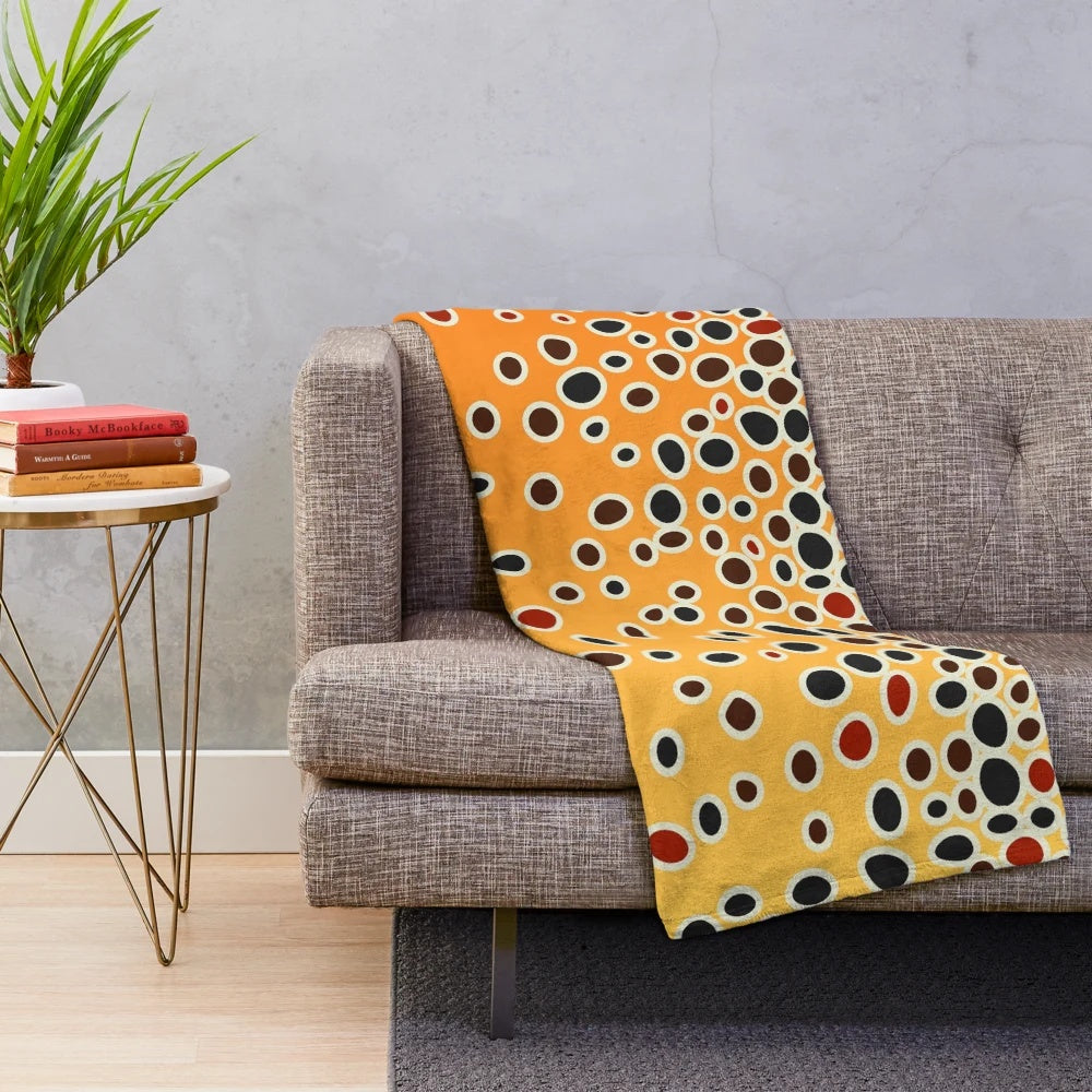 Plush brown trout themed blanket for fly fishing and outdoor enthusiasts