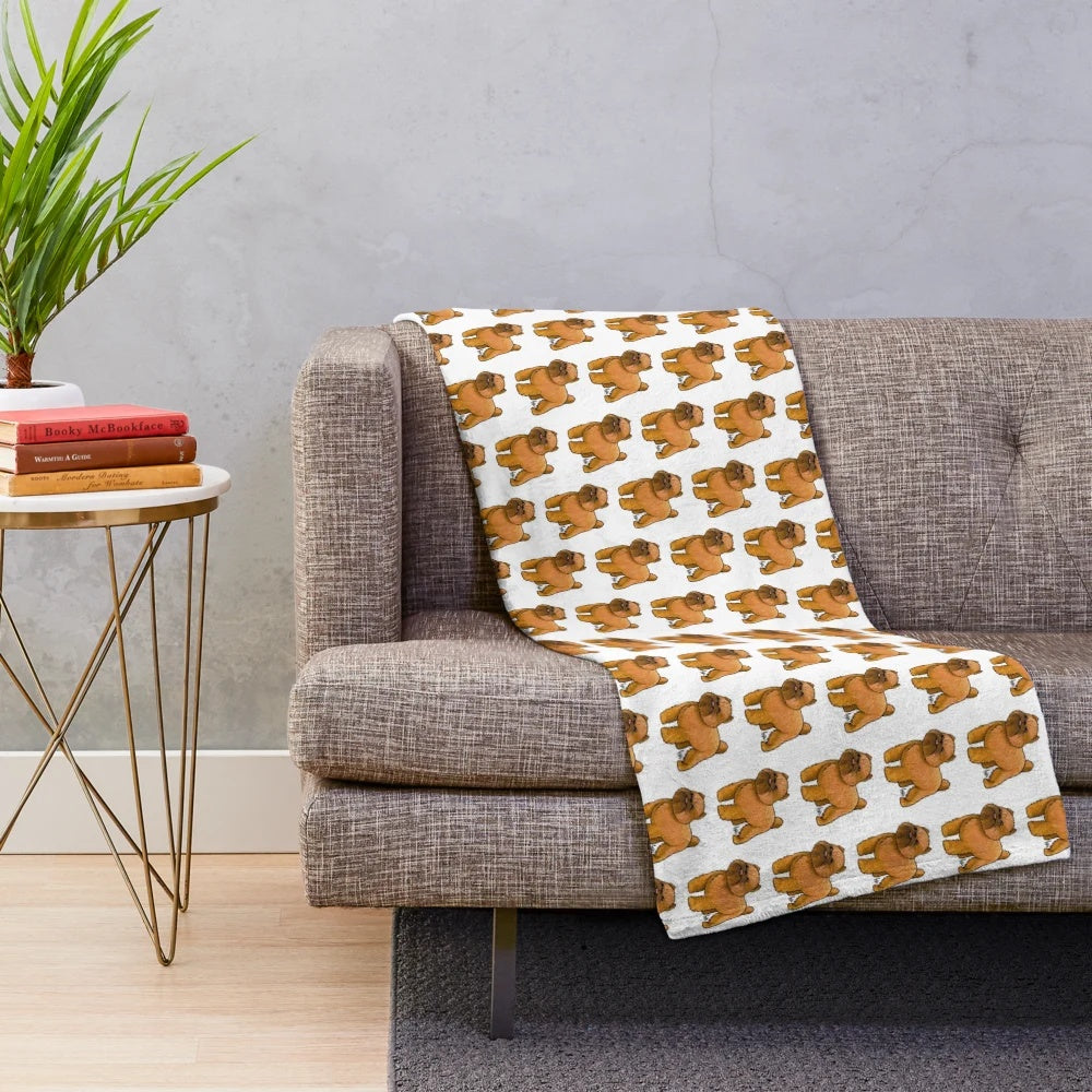 Soft, plush blanket featuring a cute brussels griffon dog design