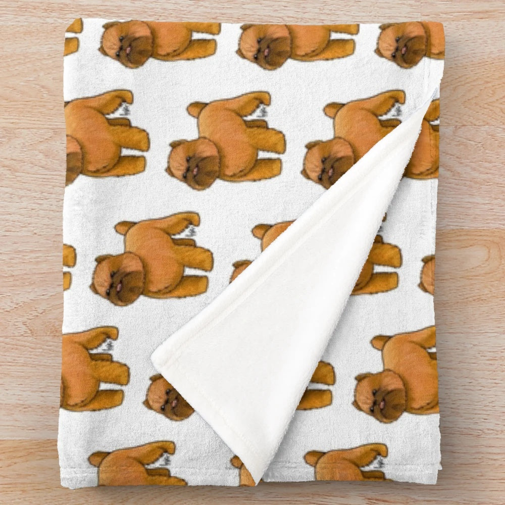Soft, plush blanket featuring a cute brussels griffon dog design