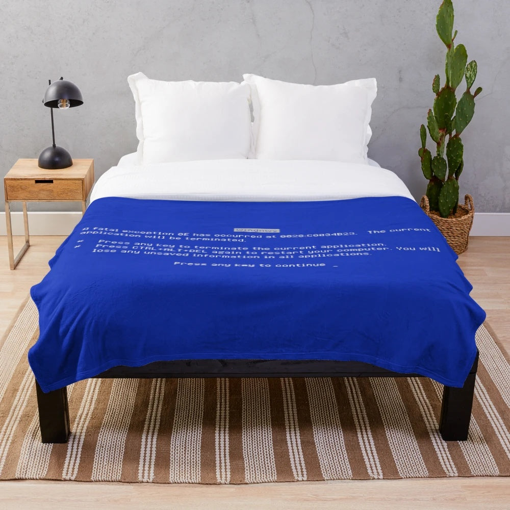 Blue Screen of Death (BSOD) plush blanket design