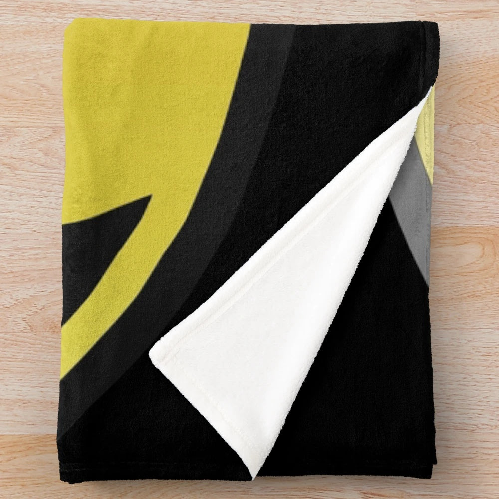 BTM plush blanket with bat, comic, and movie inspired design