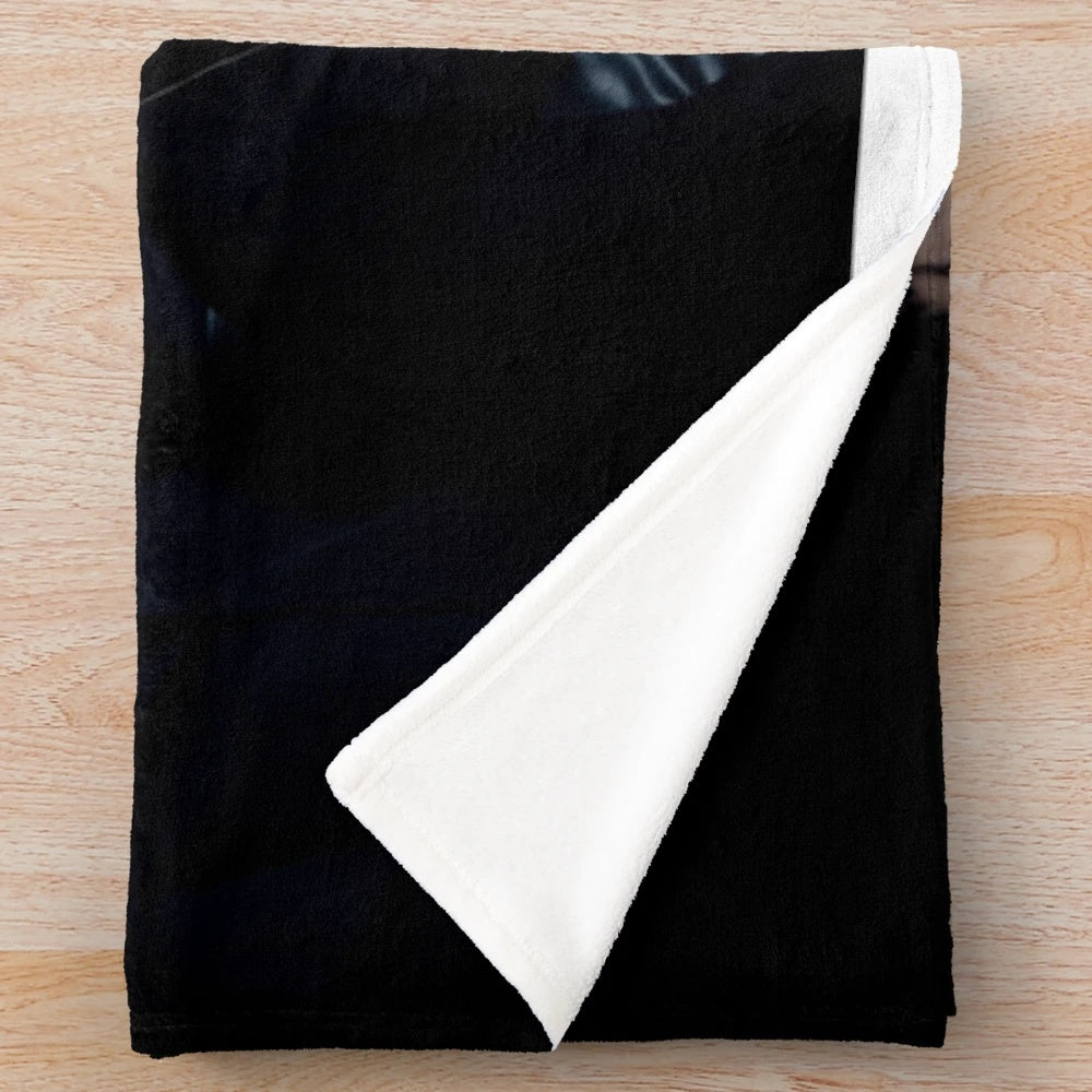 BTS-inspired plush blanket with band logo and members