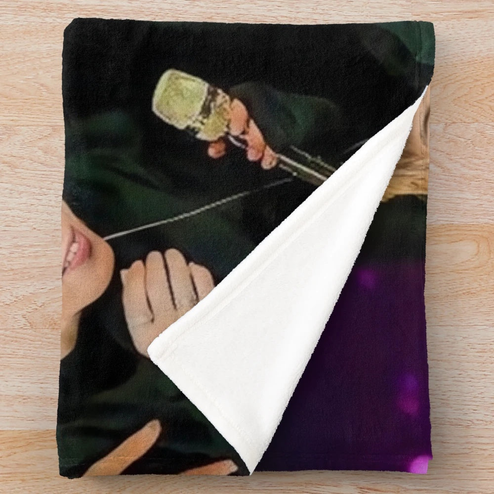 BTS ot7 Plush Blanket featuring the 7 members of the K-pop group Bangtan Boys