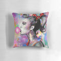 Soft and comfortable bubble girl-themed decorative pillow for home decor