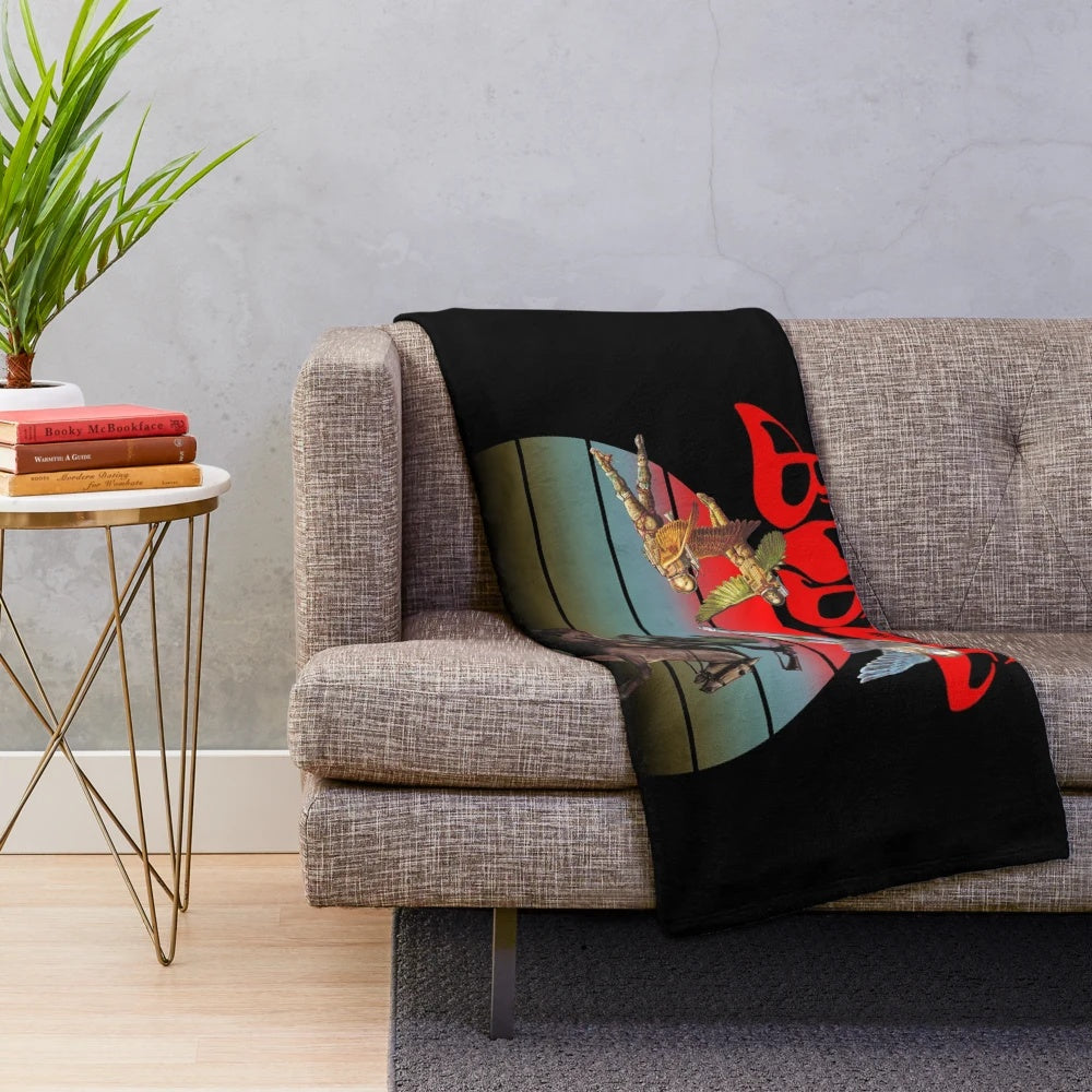 Budgie inspired plush blanket with nature design