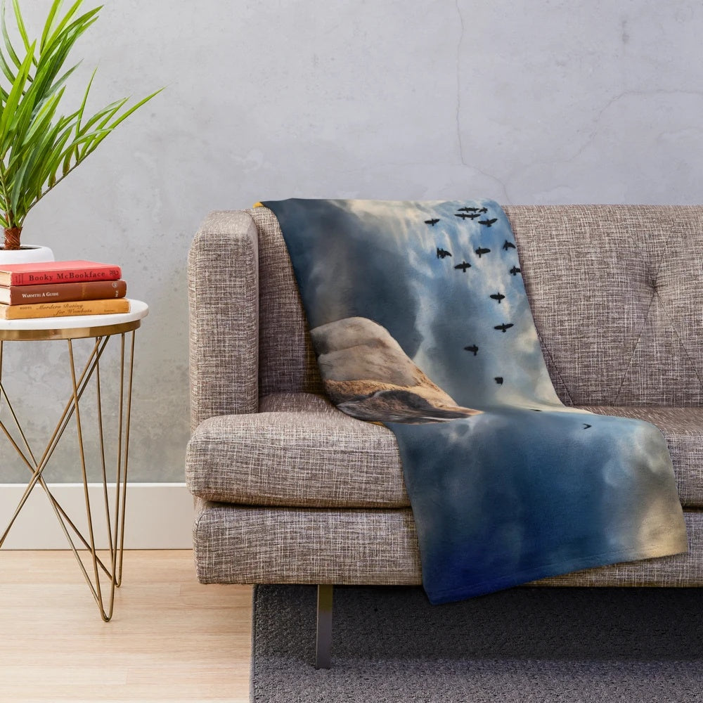 Plush buffalo blanket with American bison design