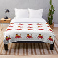 Colorful plush blanket featuring a bull design inspired by legendary animals and nature