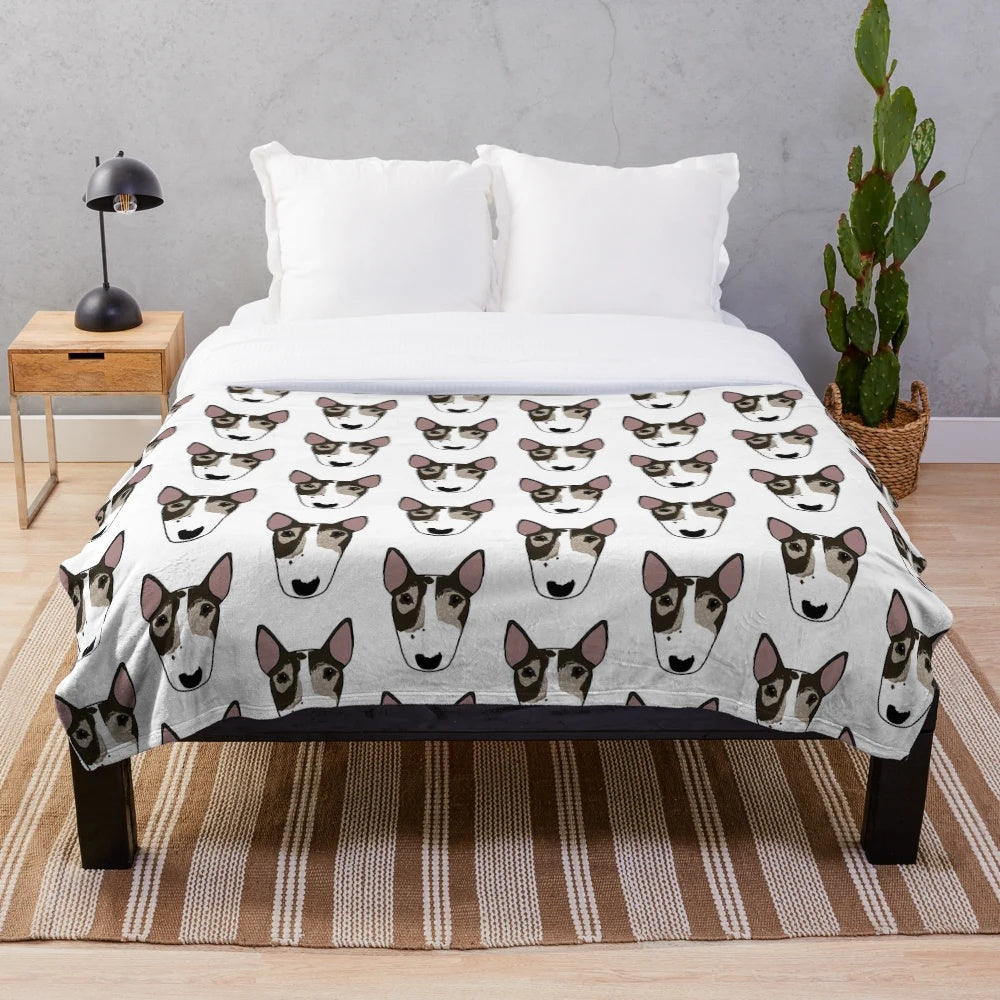 Soft and cuddly bull terrier plush blanket