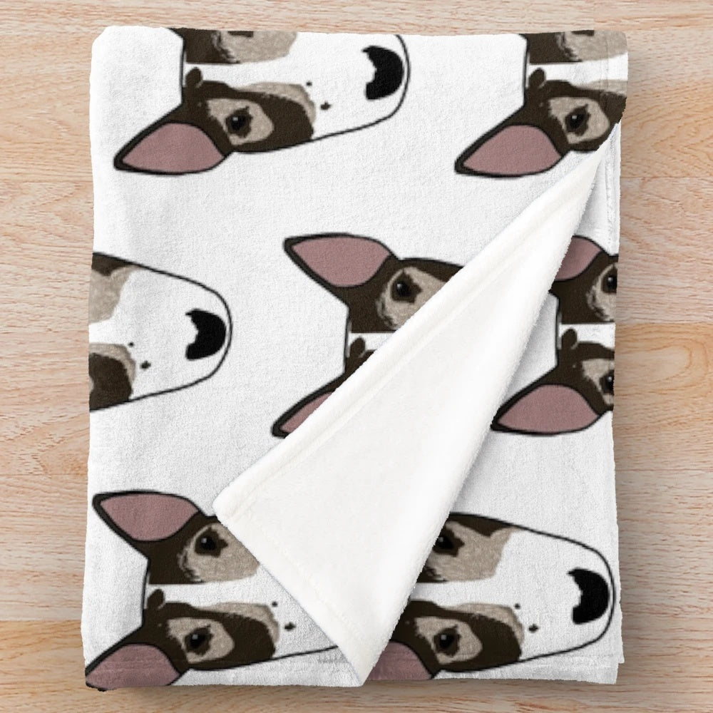 Soft and cuddly bull terrier plush blanket
