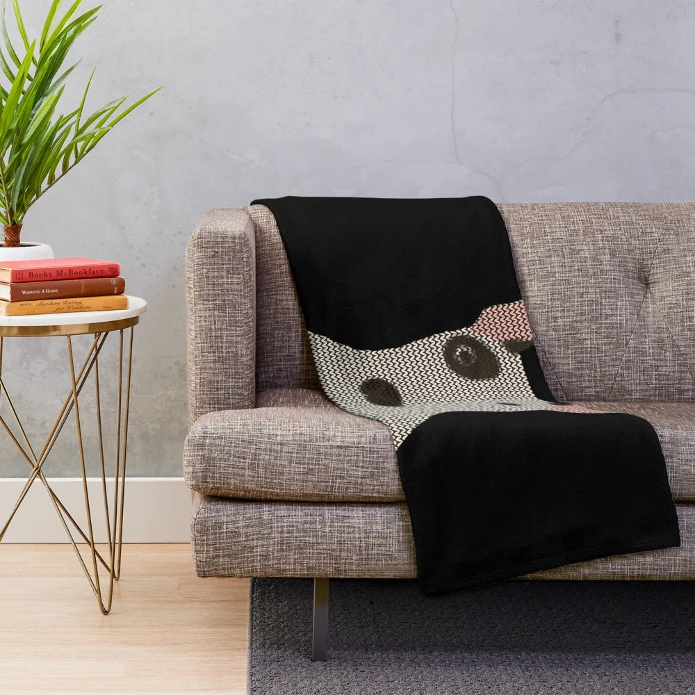 Soft and cuddly plush blanket featuring an adorable english bull terrier in an ugly christmas sweater design
