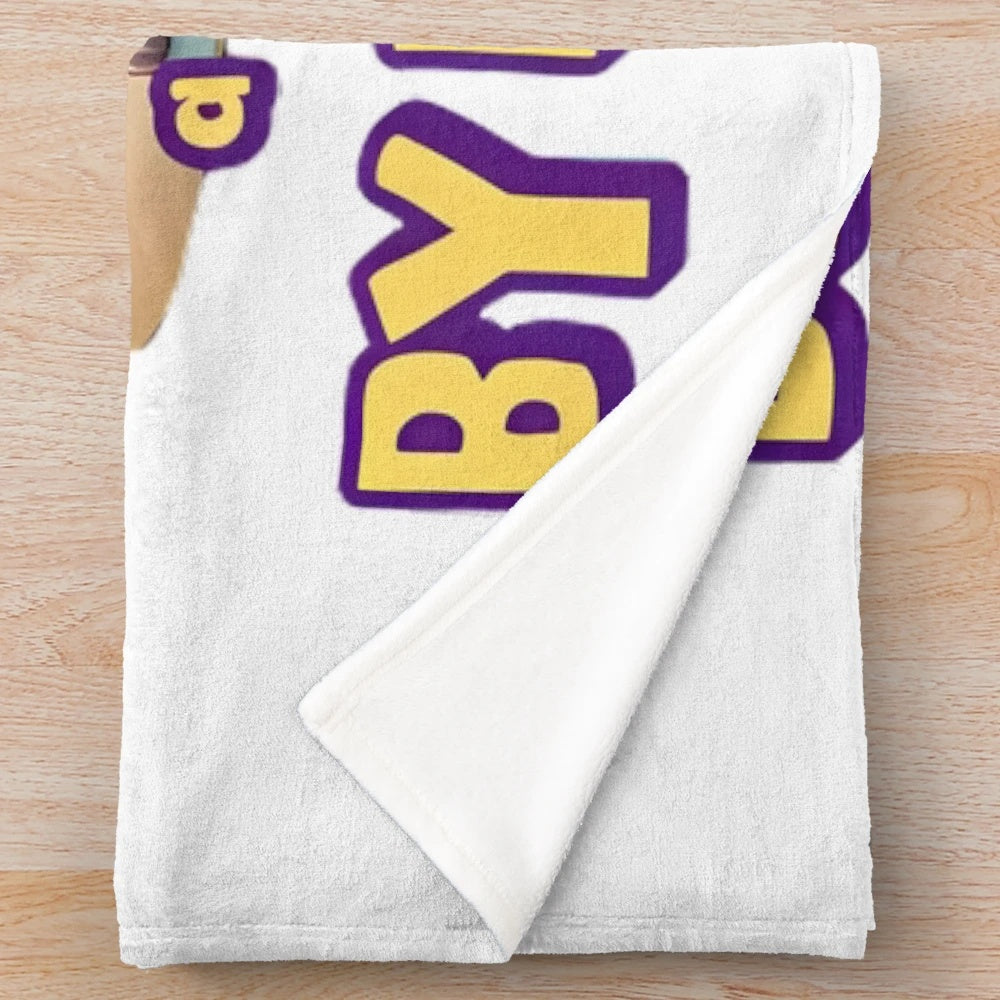 Bulldog plush blanket with cute dog design