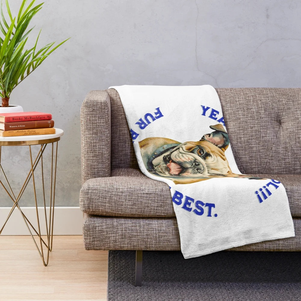 Soft and Cuddly Bulldog Plush Blanket