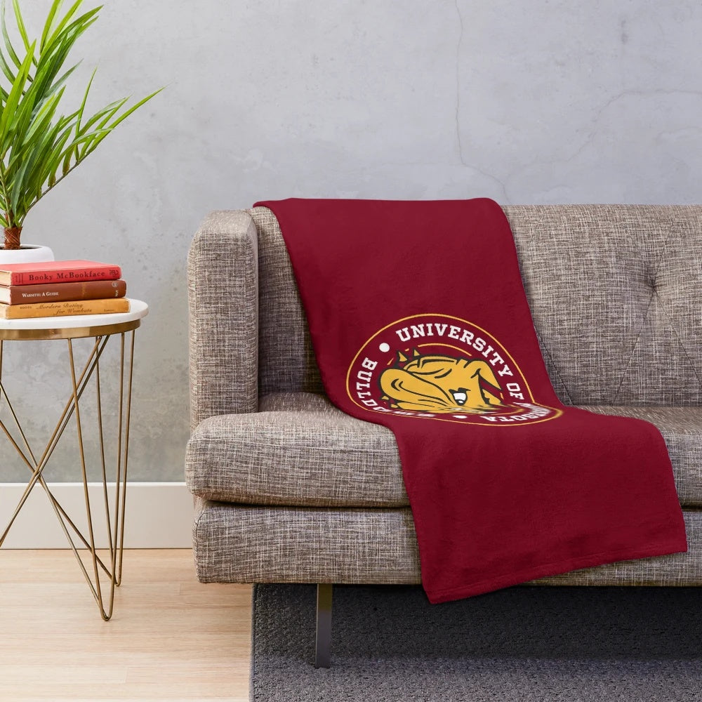 Bulldogs Circle Design Plush Blanket for University of Minnesota Fans