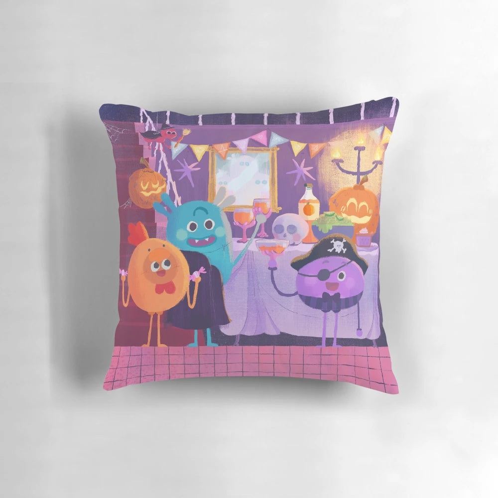 Bumble Nums Halloween-themed cartoon pillow