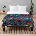 Soft plush blanket with retro bus seat pattern design